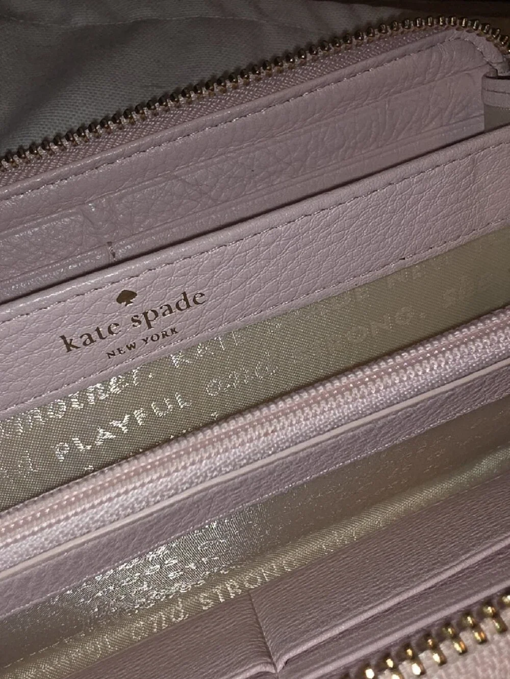 kate spade ♠️ Blush Pink Pebbled Zip Wallet